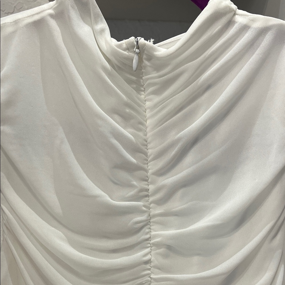 Naked Wardrobe White Draped/Ruched Dress - Picture 3 of 4